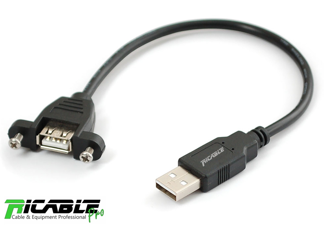 Cavi e adattatori :: Cavi per PC :: Cavi USB 2.0 :: Ricable Custom - Cavo  USB 2.0 da pannello Tipo A maschio / femmina - 0,5 Metri