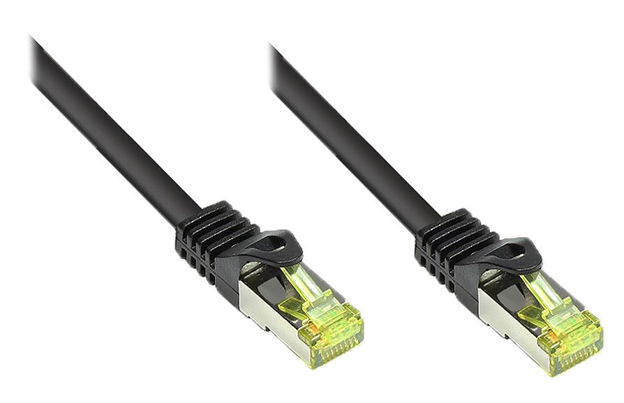Cavi e adattatori :: Cavi di Rete LAN :: Cat. 7 :: Cavo Rete 1 Metro Black  Cat.7 - Lan Ethernet RJ45 SFTP/SSTP 600 Mhz. Patch Halogen Free